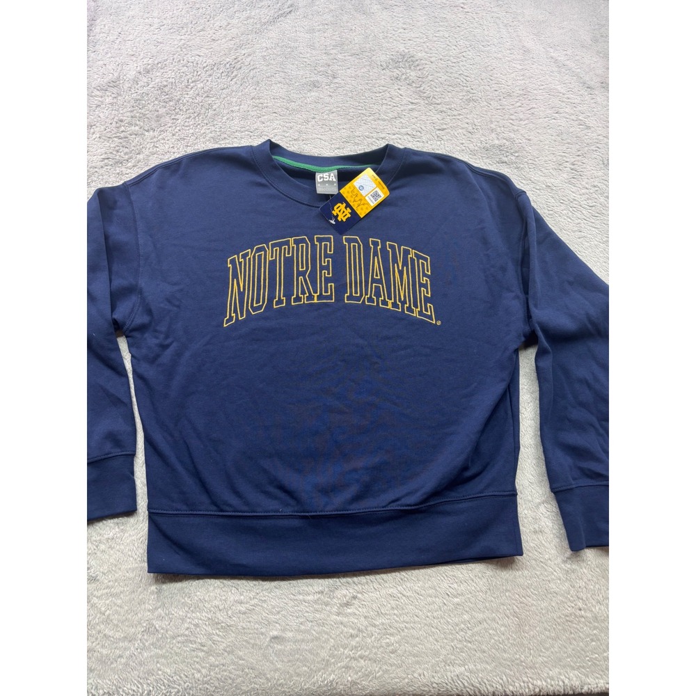 Notre Dame Fighting Irish Navy Blue Embroidered Sweatshirt‎ Womens Medium NWT